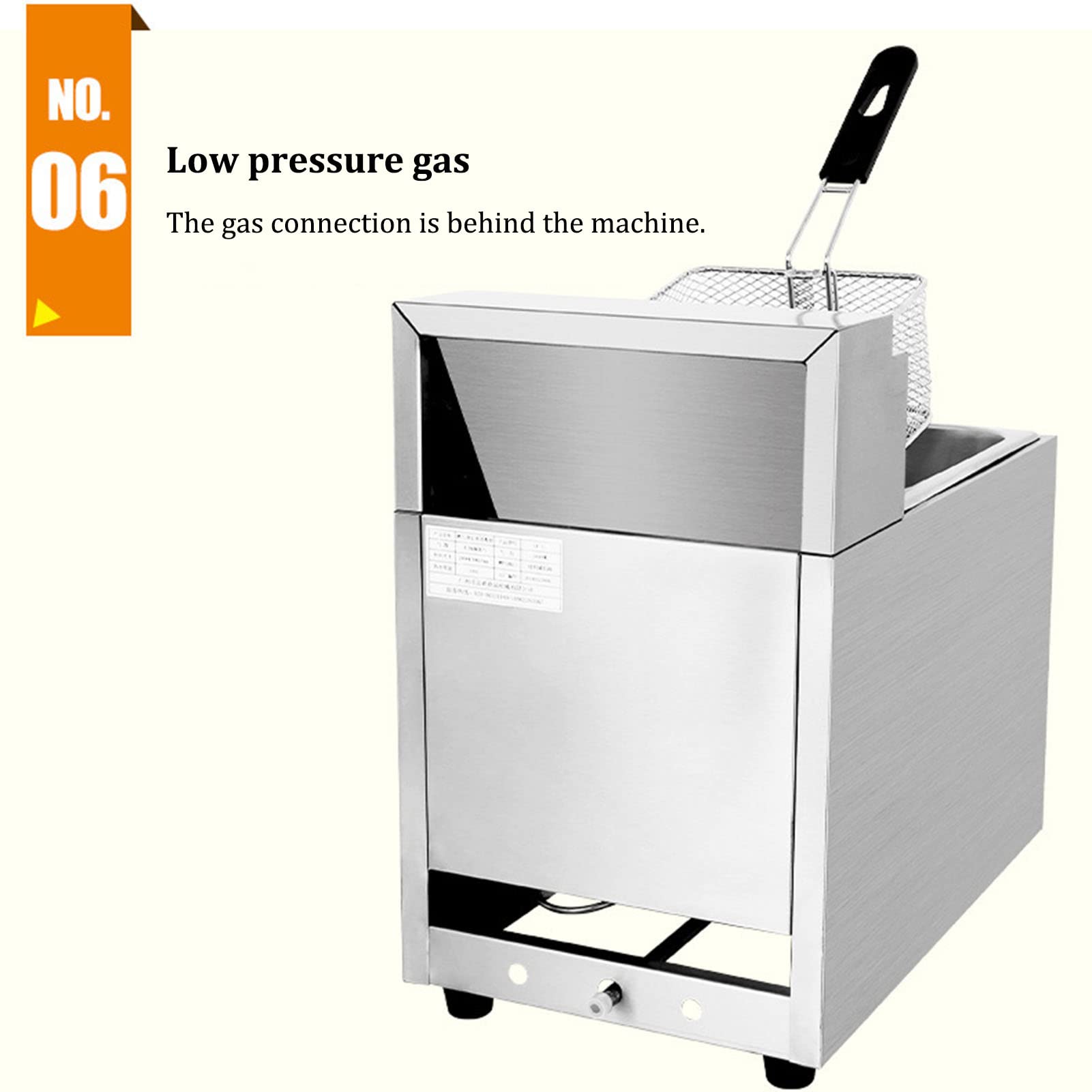 Freidora de gas comercial, de acero inoxidable, de mesa de propano de un solo cilindro o doble, mesa de cocina con cesta para restaurante