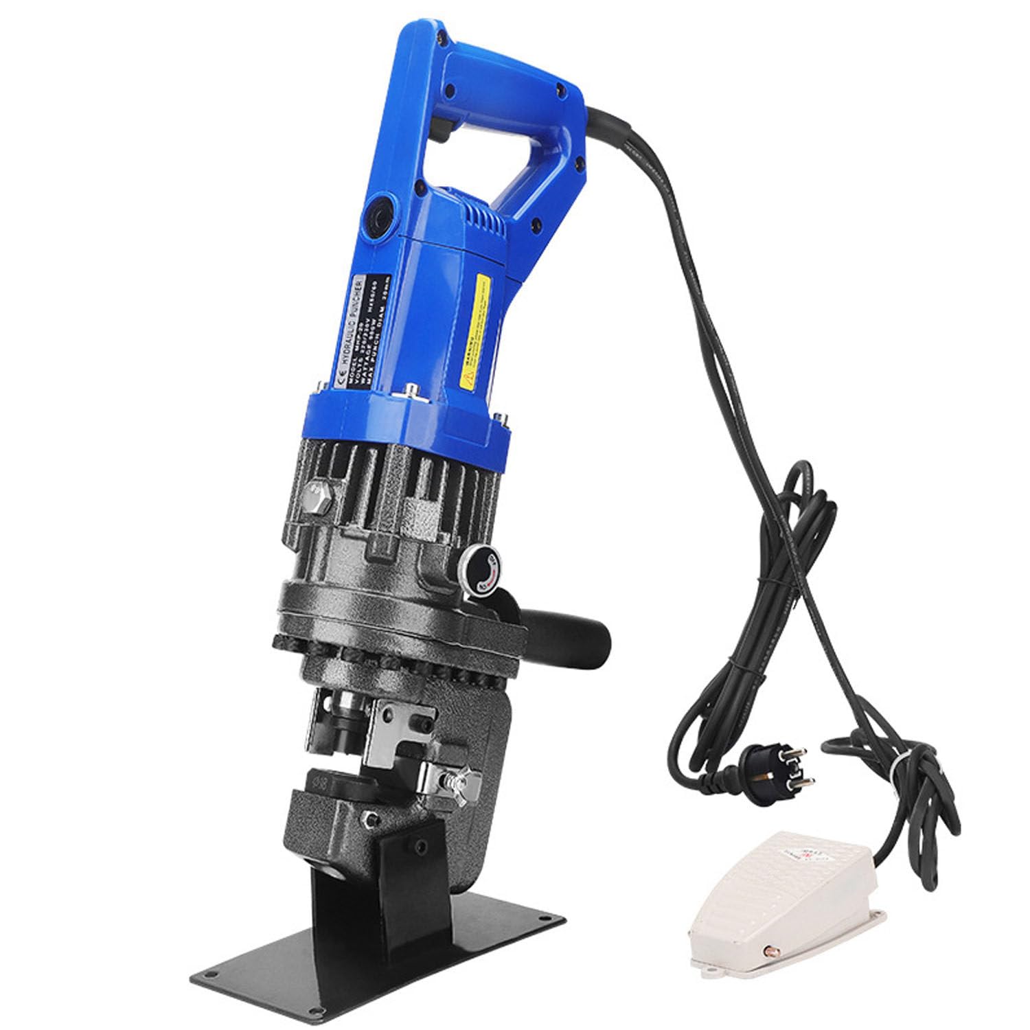 DUMIPME Electric Hydraulic Hole Puncher,1800W Metal Punching Machine with Foot Switch & 5 Dies,Fast 2-3s Punch Tool for Angle Steel, Channel Steel, Iron,Copper & Aluminum Plate MHP-20