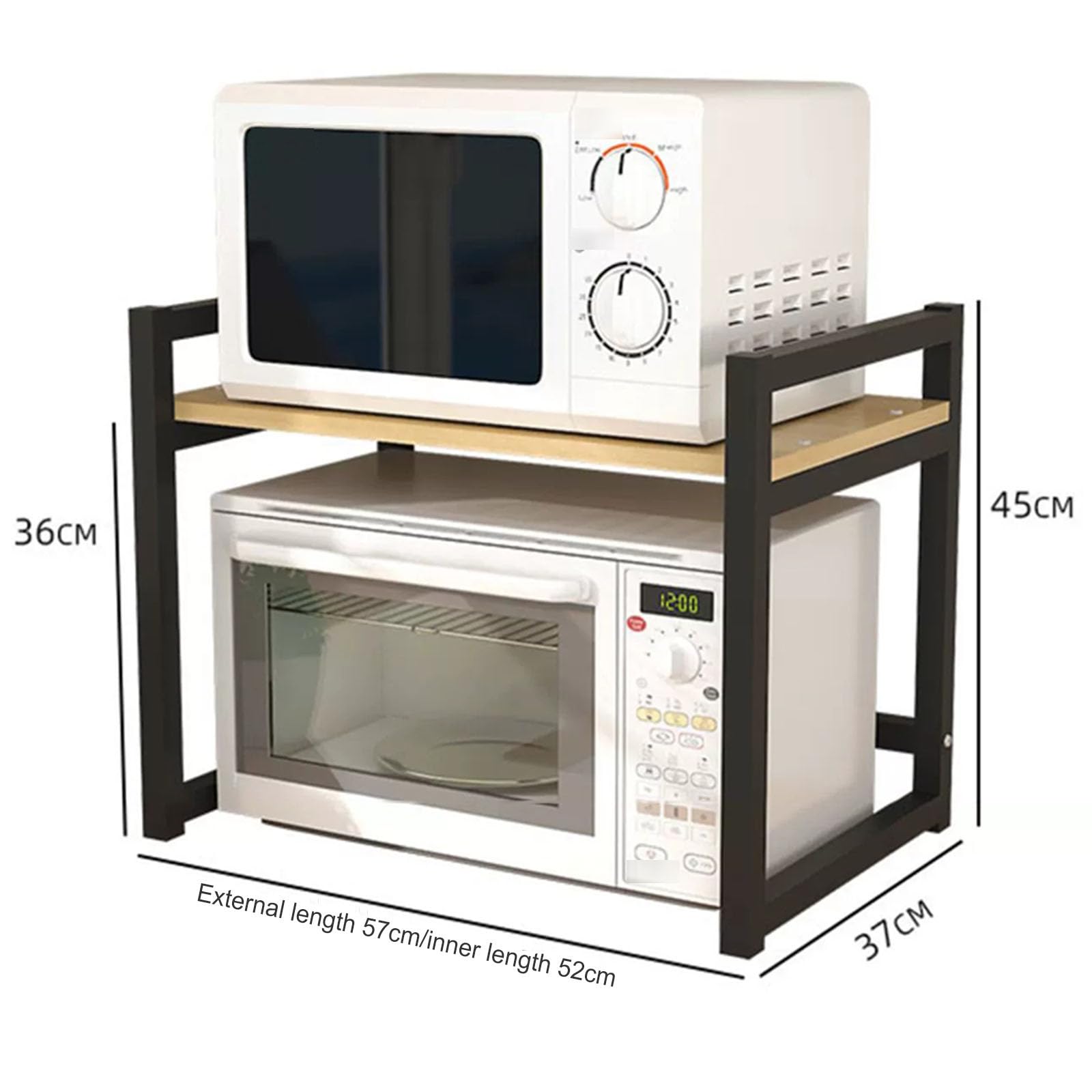 Griglia Porta Microonde Espandibile 2 Livelli – Organizer Da Bancone Regolabile In Acciaio Al Carbonio, Per Forno, Tostapane E Stampante