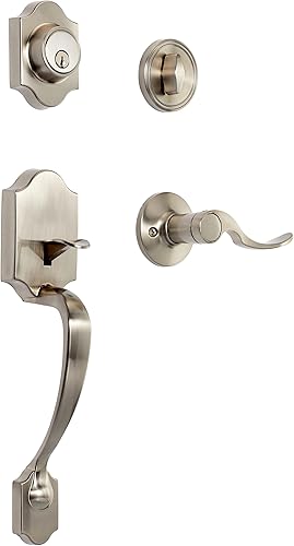 Tienda Basics Mango con palanca Shelby cilindro simple níquel satinado