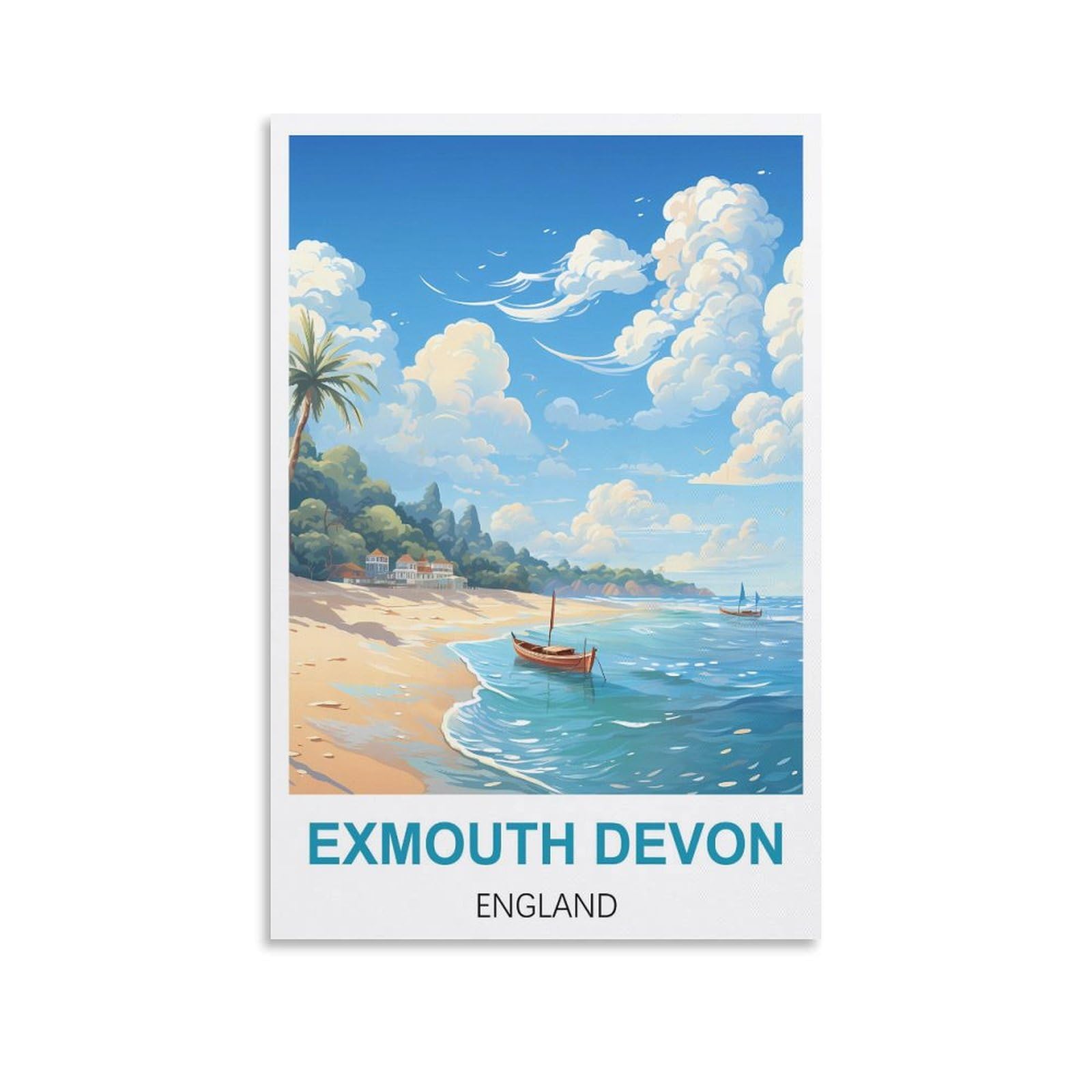 Vintage Metal Tin Signs Exmouth Devon England Art Retro Plaque for Bars Pub Playroom Man Cave Wall Decor 30x30cm
