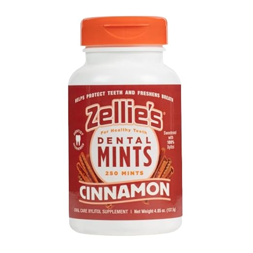 Zellie's | 100% Xylitol Sugar Free Cinnamon Breath Mints | Non-GMO, Low-Calorie, Gluten Free, Vegan & Kosher Mints (250 Count - Pack of 1)