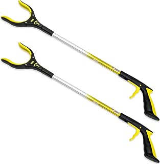 RMS 2-Pack 34 Inch Extra Long Grabber Reacher with Rotating Jaw - Mobility Aid for Seniors, Arthritis, Post-Surgery Recovery