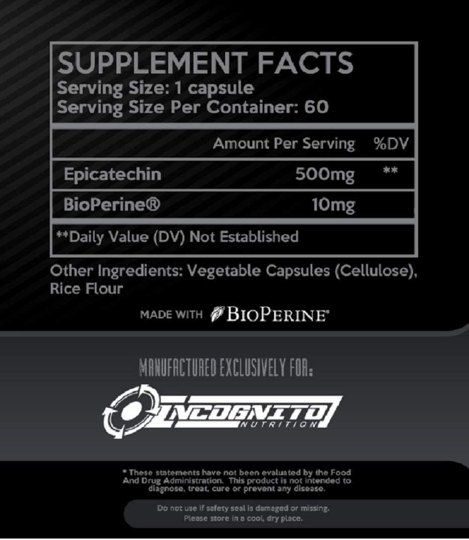 EPICATECHIN | Extra Strength | 500 MGS Per Serving x 60 Servings | Increase Protein Synthesis | May Reduce Myostatin (1)