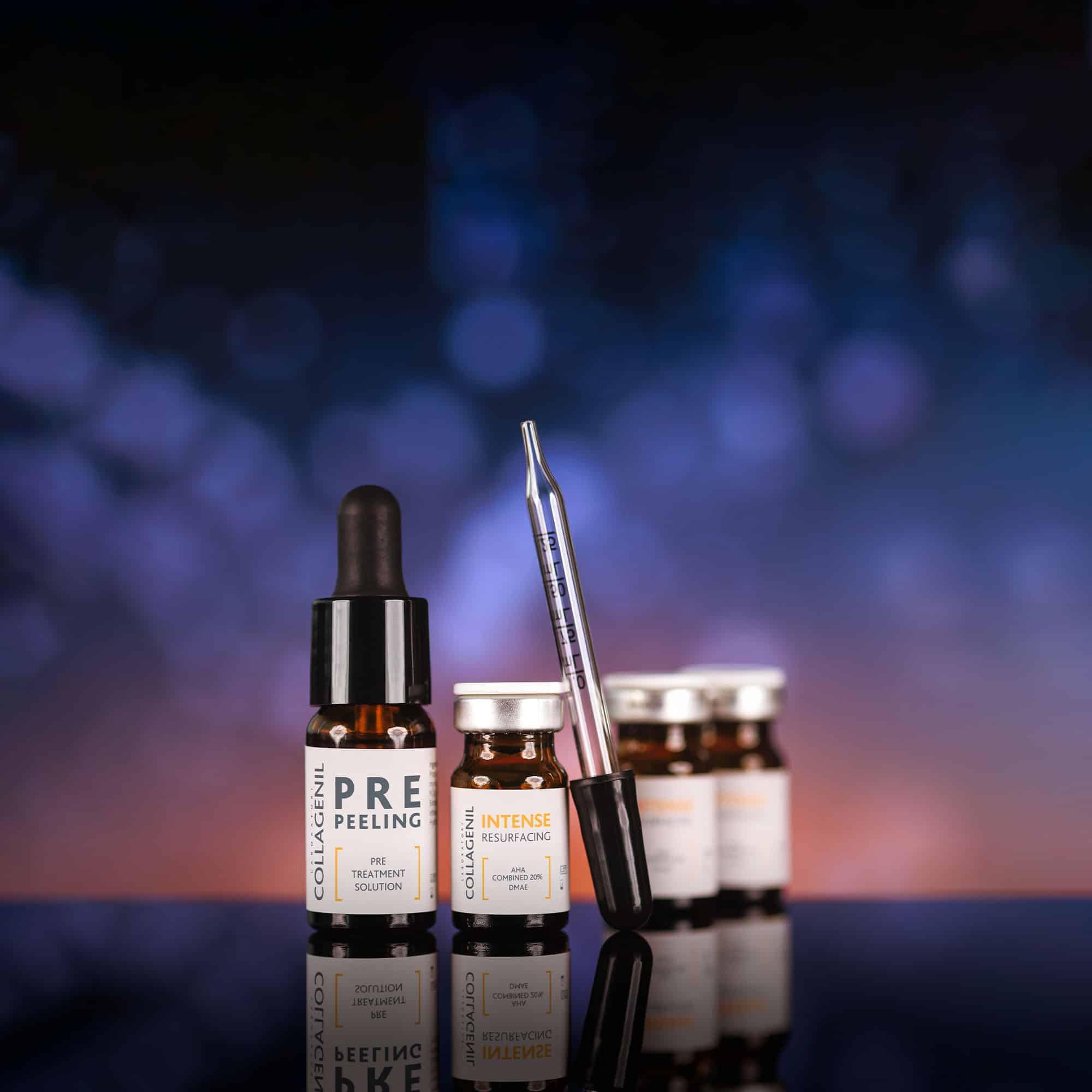 Collagenil Intense Resurfacing Peeling Combinato Esfoliante, 1 Flacone 15ml (Pre-Peeling) e 3 da 5ml (Peeling), Attenua Rughe Sottili, Agisce su Perdita di Tono, Risultati Immediati, Made in Italy
