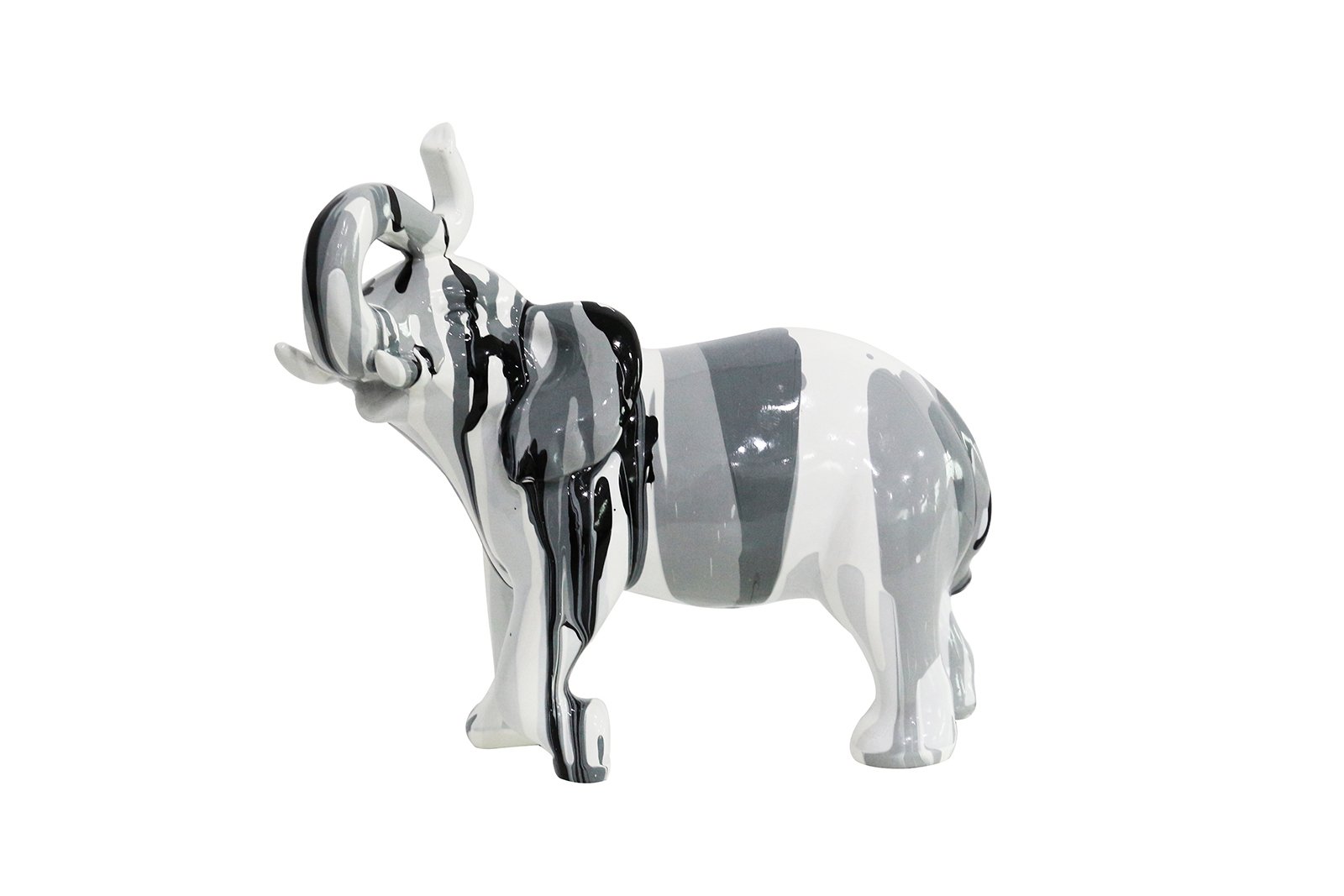 Statua Elefante Nero Bianco Decorazione – Design moderno contemporaneo