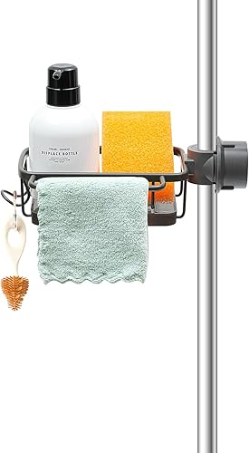 Soporte de esponja para fregadero de cocina, organizador desmontable de acero inoxidable para desagüe de grifo para baño, fregadores, jabón