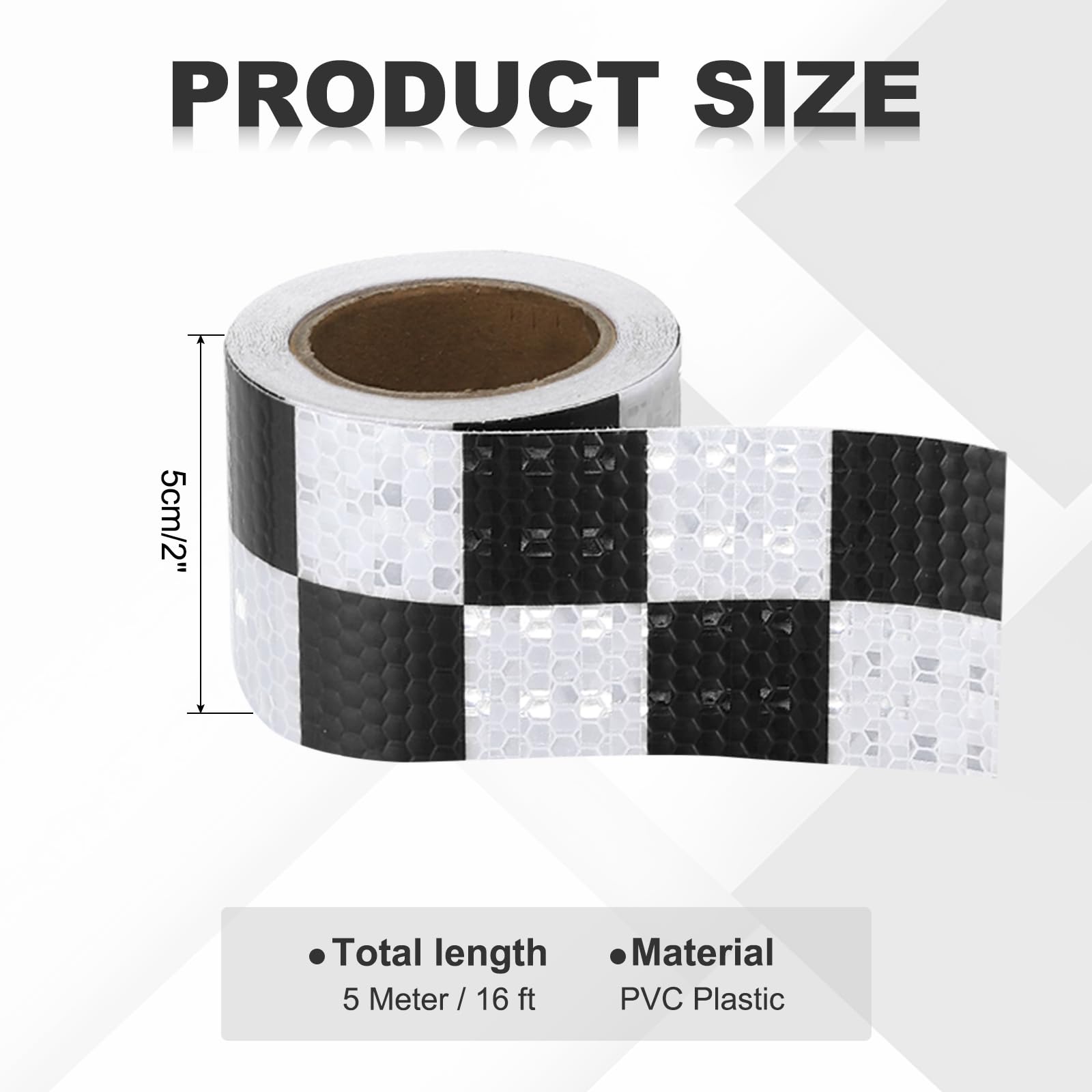 Uxcell Reflective Tape, 2"x82 Ft Waterproof Reflective Tape Warning Safety Tape Reflector For Trucks Grid White Blue - View #11