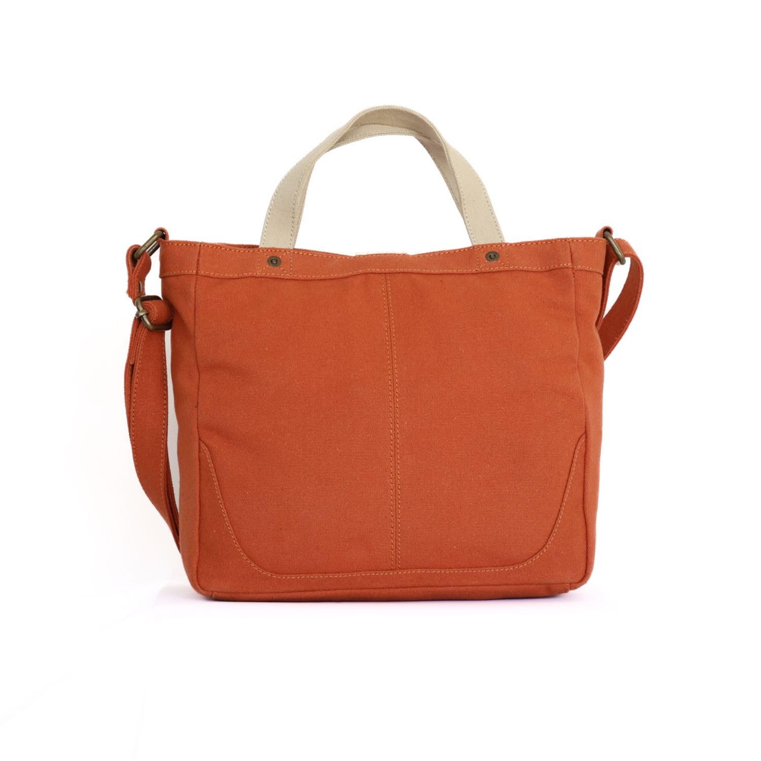 Mona B Canvas Crossbody Handbag for Women with Adjustable Shoulder Strap (Rust) 3