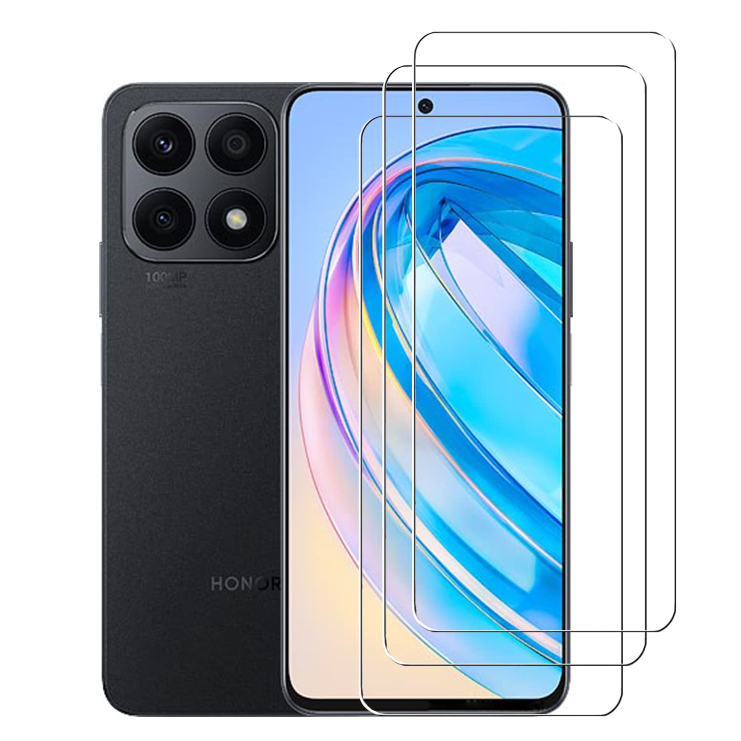 [3 Pack] ZMONE Tempered Glass for Honor X8a Screen Protector,9H Hardness High Definition Clear Scratch Resistant Bubble Free Anti-Fingerprints