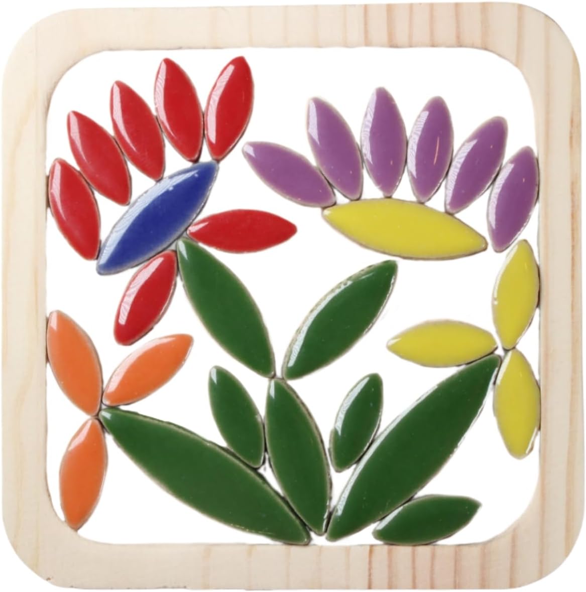 VerzTile Mosaic Tiles for Crafts - Petal Shaped Ceramic Tile Craft Hobbies & Art Projects 39 Color Options Endless Creativity DIY Design (Multi Color Mix (7))