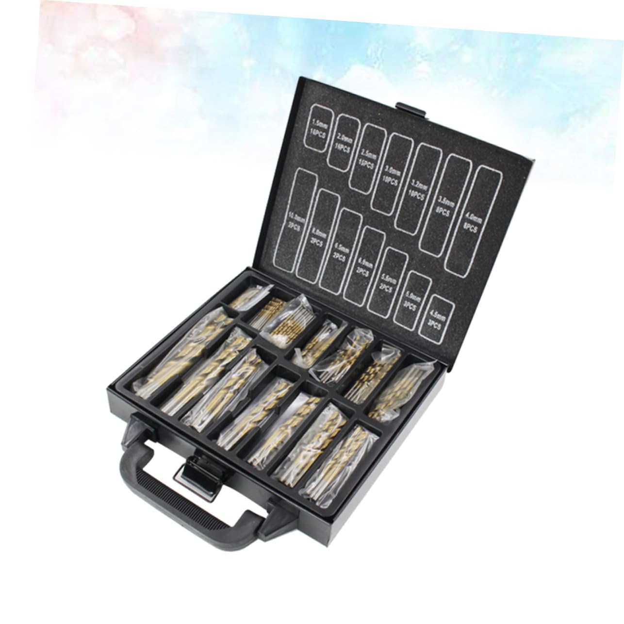 99piezas Brocas De Brocas De Nitruro De Titanio Acero De Alta Resistencia Para Metal Plástico Madera Compatible Con Taladros y Máquinas