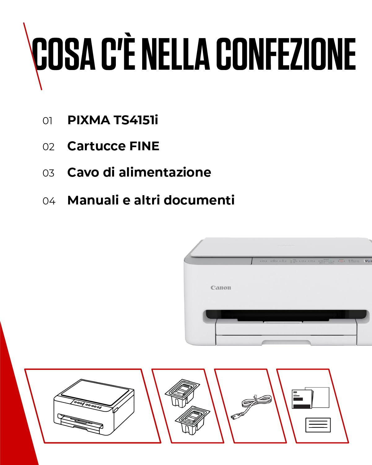 Canon PIXMA TS4151I Stampante Multifunzione Wi-Fi Wireless Stampa Smartphone PIXMA Print Plan