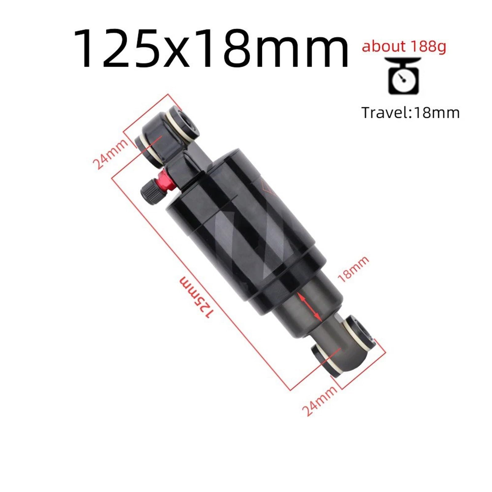 Amortiguador Eje Delantero Amortiguador Trasero Aleación para Bicicleta Montaña Plegable 125 Mm 150 Mm 165 Mm 190 Mm 200 Mm. Amortiguador Eje Trasero(150mm)