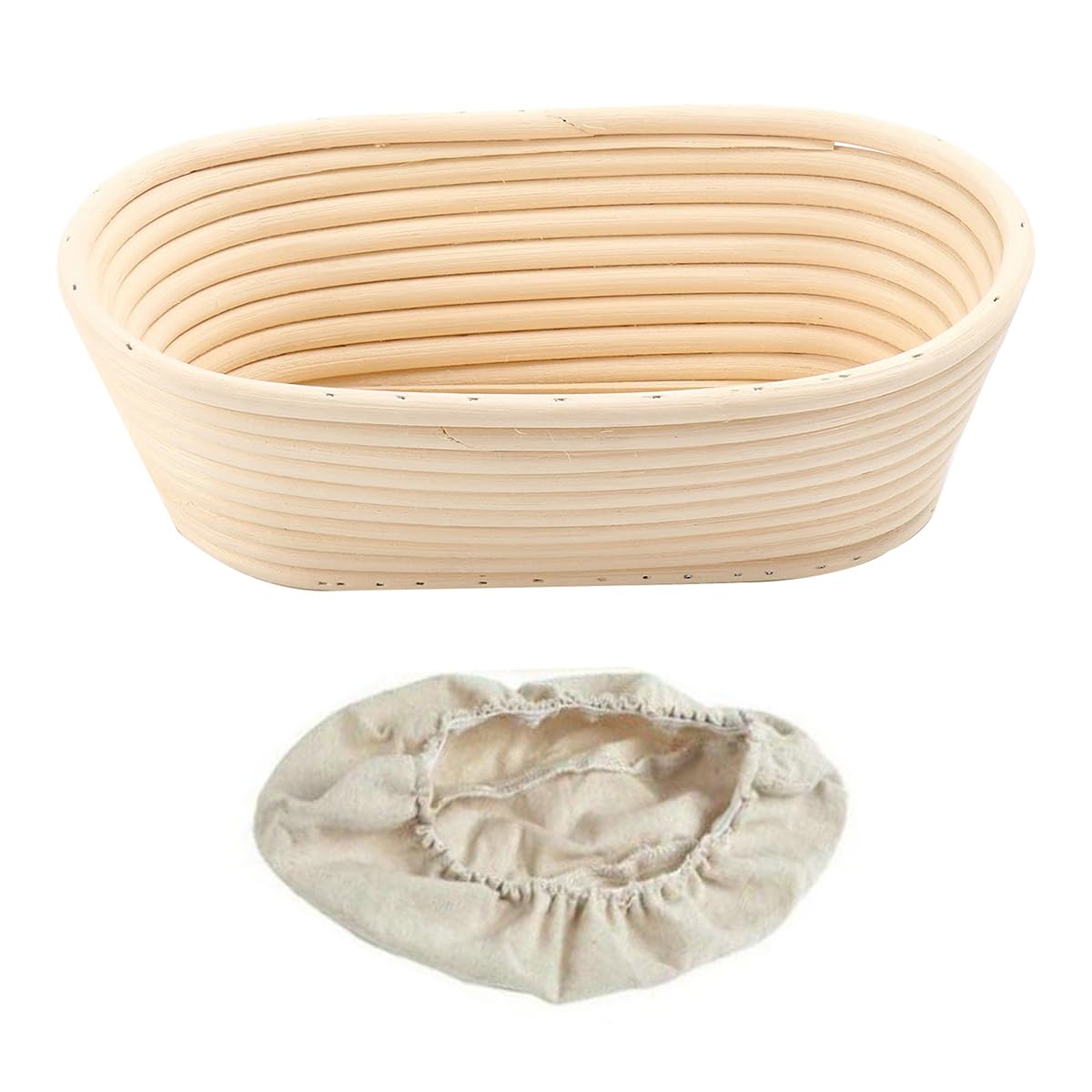 Oval proofing basket-Suitable for proofing bread dough, Pizza and pastry-For home bakers and artisan bread makers (25cm)