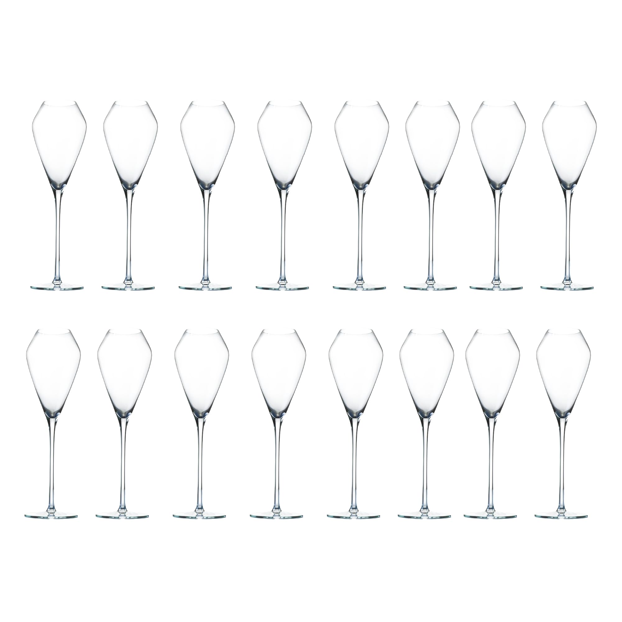 Katie Jayne Signature 285ml 'Tulip' Champagne Flutes Set of 16 (4 Boxes) | Mouth-Blown Glassware Set for Prosecco & Cocktails | Flute Glasses for Weddings & Home Bars | Gift-Boxed Drinking Glasses