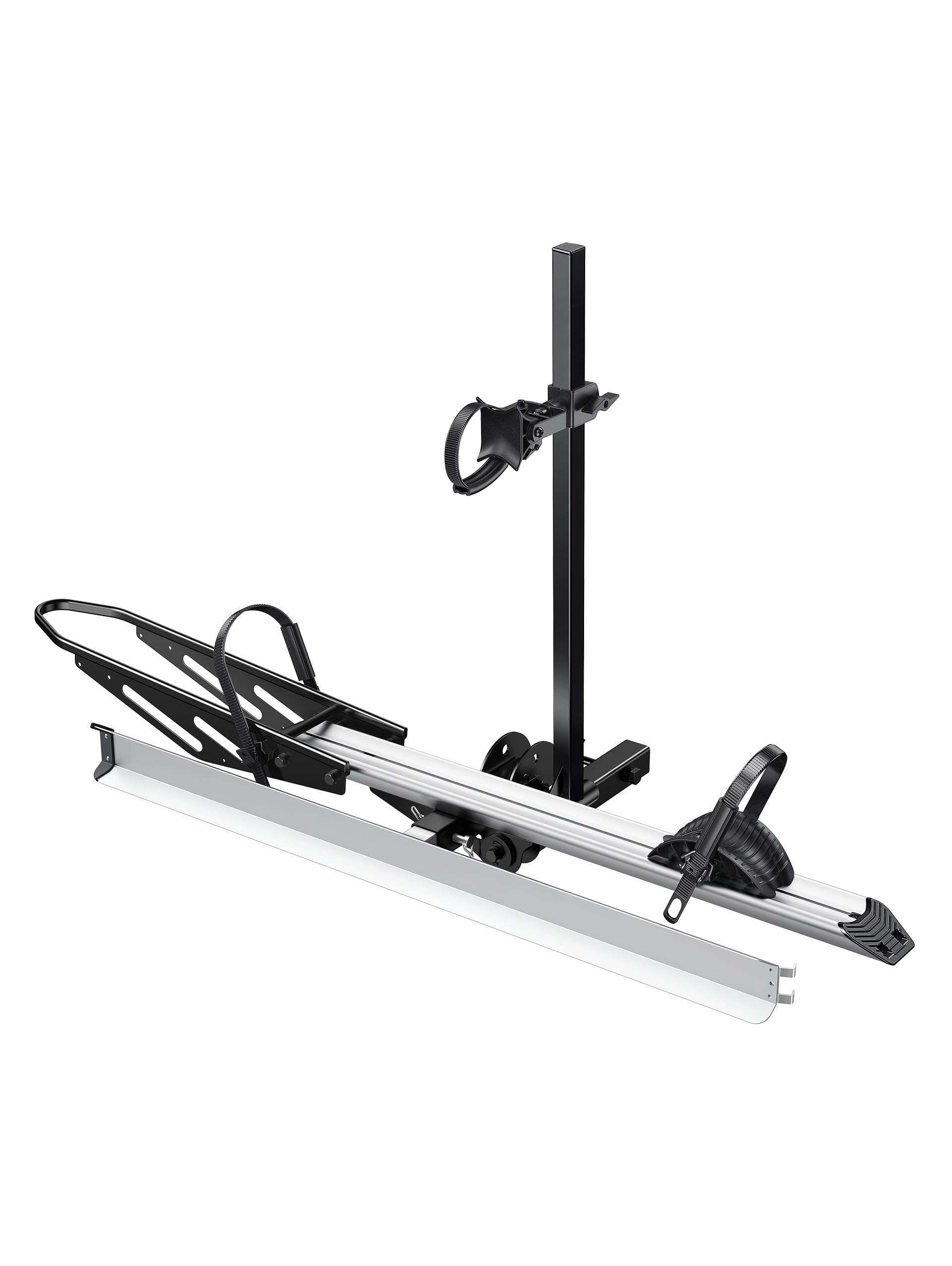 YOUNG ELECTRIC Single 1-Ebike Rack Hitch Mount with Ramp Foldable Bike Carrier 100 lbs. Capacity for Cars SUV Truck Trailer and RV