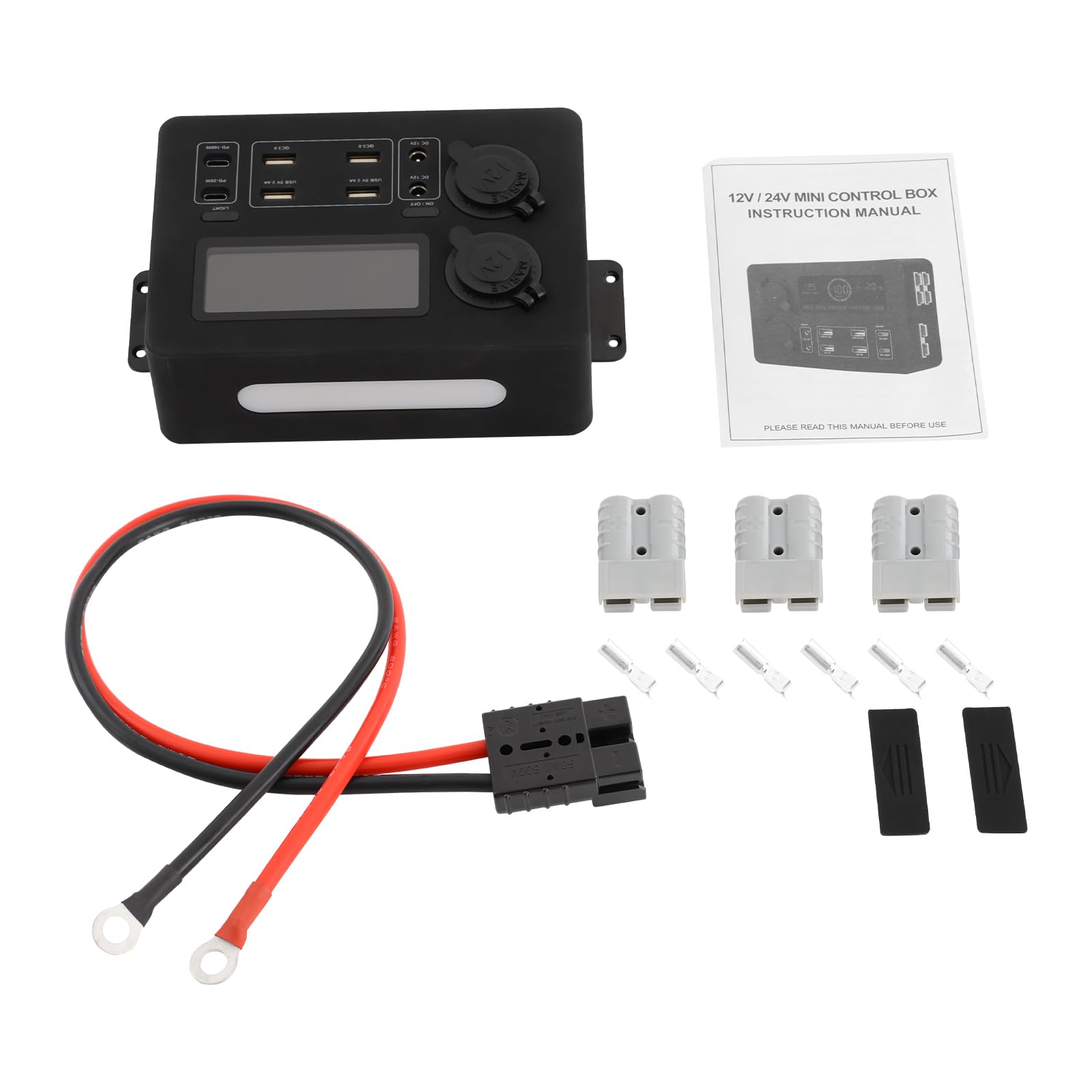 Skrzynka rozdzielcza prądu 12 V do samochodu, łodzi, kampera, skrzynki zasilającej z portem USB i wyjściem typu C DC12 V PD, mini skrzynka rozdzielcza zasilania RV Mini skrzynka zasilająca do kamperów