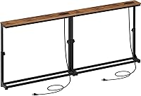 Vista 1 de HOOBRO Narrow Console Table Set of 2 with Adjustable Height, Behind Couch Table with Charging Station, 78.8" W x 5.9" D Skinny Sofa Entryway Table