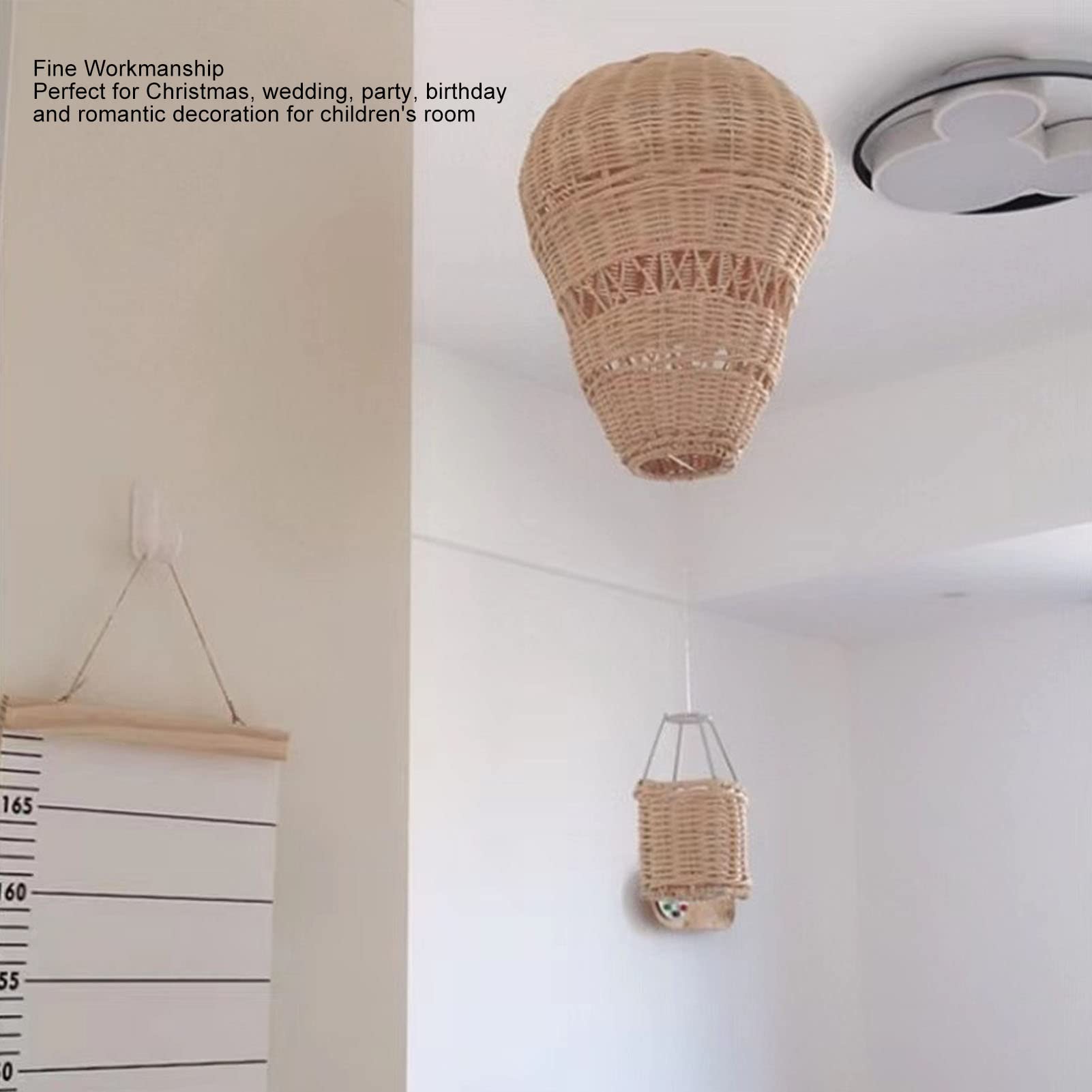 Tkany rattanowy balon na gorące powietrze ręcznie wykwintne szczegóły rattanowa tkana dekoracja do pokoju dziecięcego rekwizyt do zdjęcia z imprezy dekoracje do domowego biura