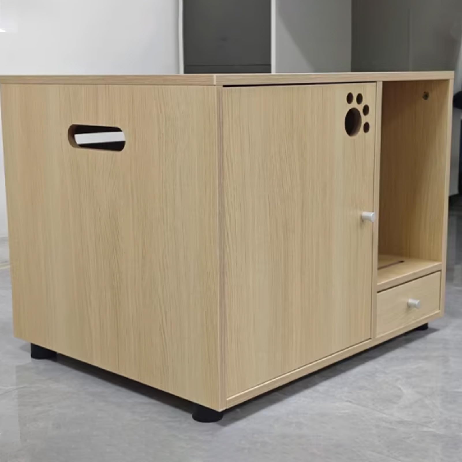 Mobile Lettiera per Gatti, Mobili for Cuccia for Gatti da Interno in Legno, Mobiletto for Bagno for Gatti 2 in 1, Gambe Alte for Soggiorno(68cm/26.7in)