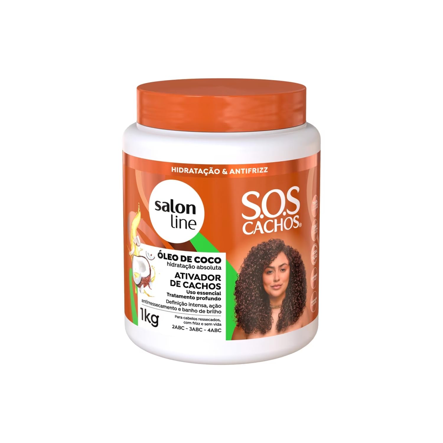 Salon Line - Linha SOS Cachos (Oleo de Coco) - Ativador de Cachos 1 Kg - (SOS Curls (Coconut Oil) Collection - Curl Activator Net 35.27 Oz)
