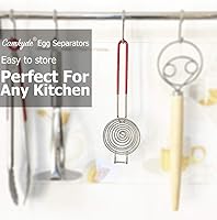 Vista 6 de CAMKYDE Separador de huevos Herramienta de separación blanca de yema de huevo de acero inoxidable de grado alimenticio (rojo)
