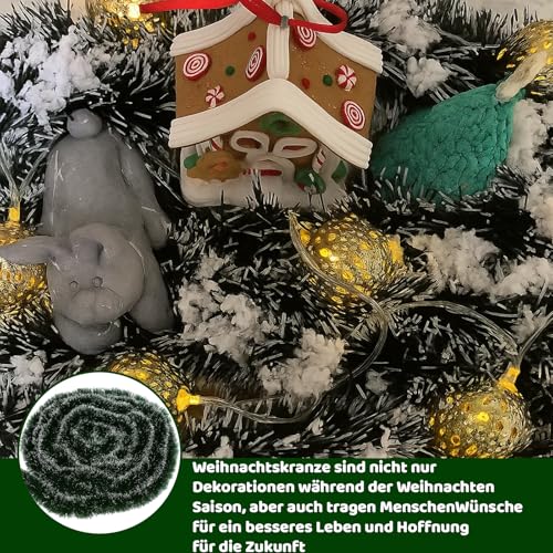 14m Weihnachtsdeko, Künstliche Girlande Weihnachten, Weihnachtsgirlande, Weihnachtsdeko Aussen, Christmas Decorations, Weihnachtsdeko Innen, Weihnachtsschmuck，Türkranz Weihnachten, Tannengirlande