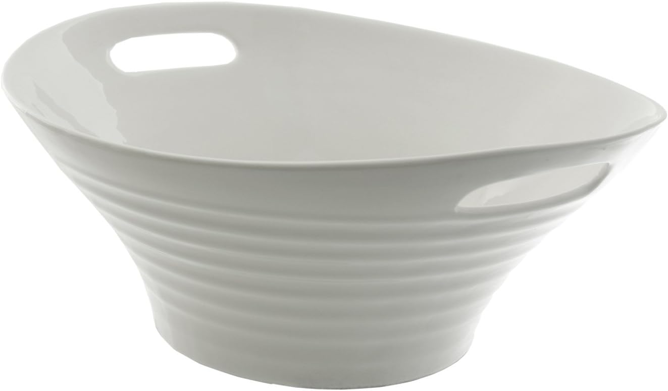 10 Strawberry Street OSLO 22" x 16.75" Oval Handle Platter, White