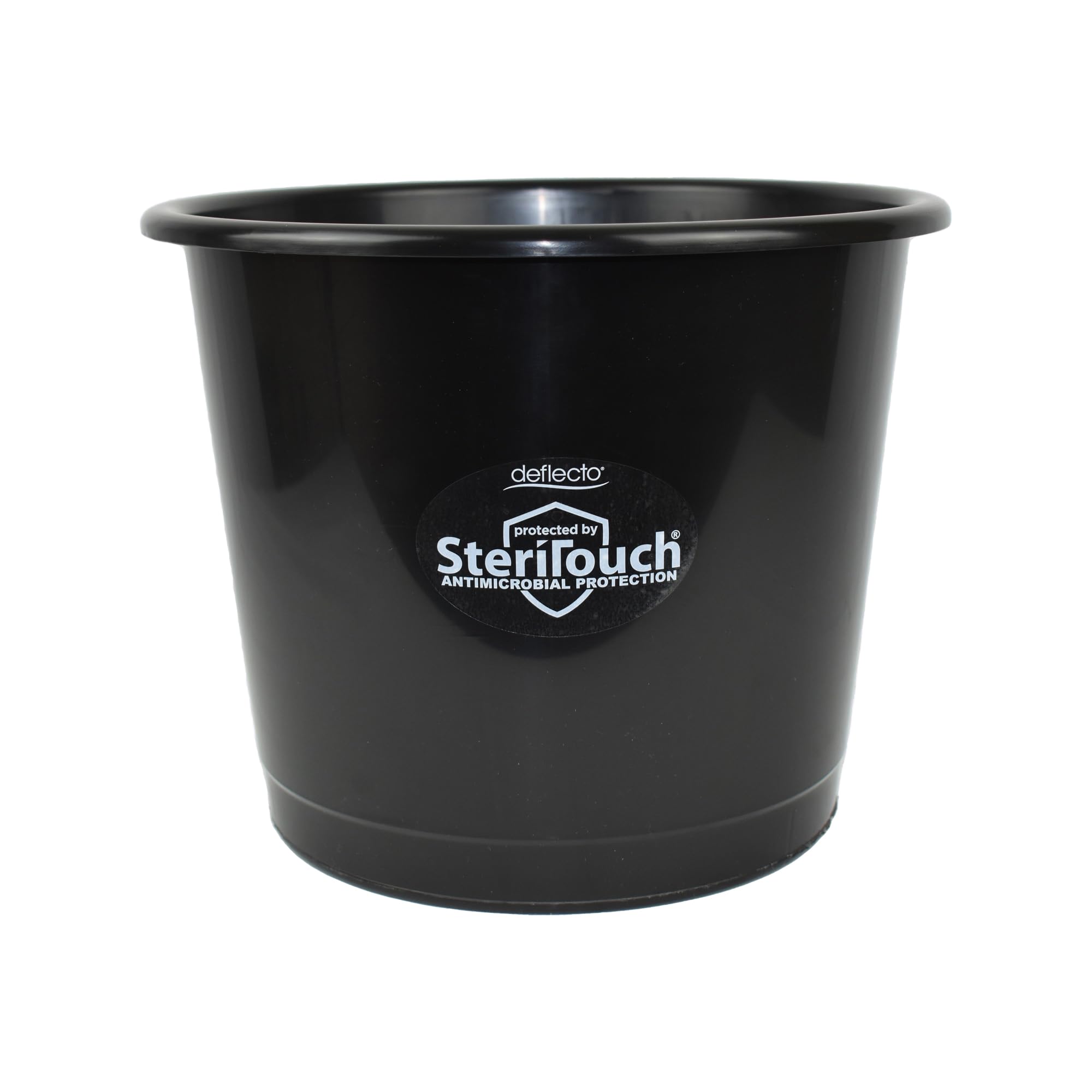 Deflecto Steritouch Waste Bin Plastic Round 14 Litre Black -