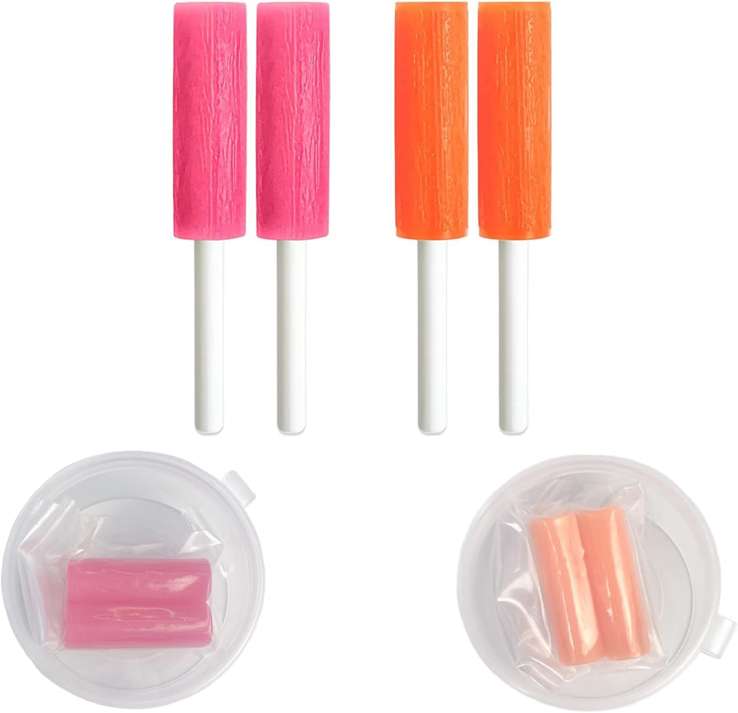 4Pcs Aligner Trays Seaters Chewies Silicone for Chompers Orthodontics Invisalign Aligners in Orange&Pinke Color with Case