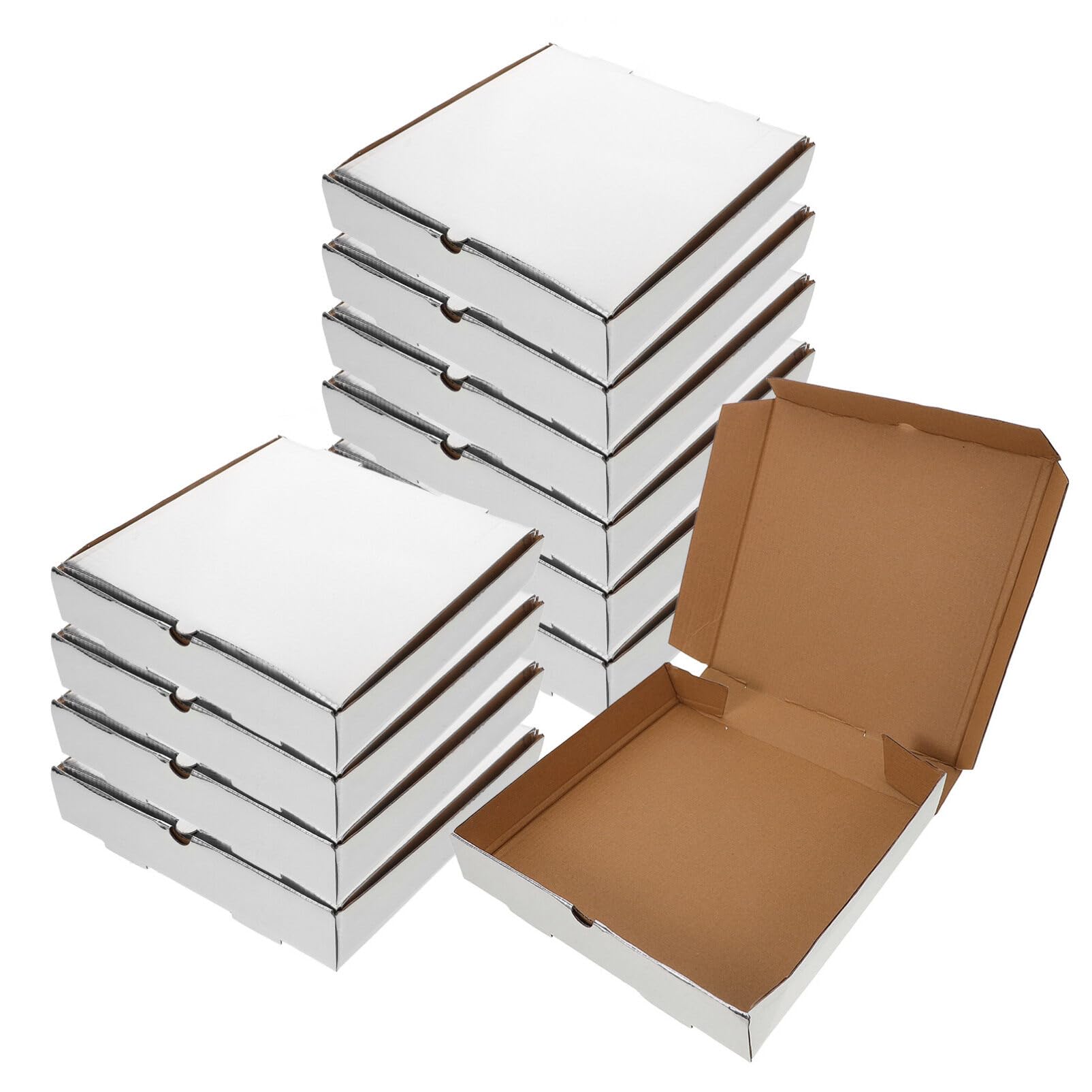 Unomor 10pcs Boxes Pizza Box Pizza Container Pizza Storage Boxes Corrugated Pizza Cases Party Favor Boxes Pizza Take Out Containers Pizza Storage Case Restaurant Supply Aluminum Foil