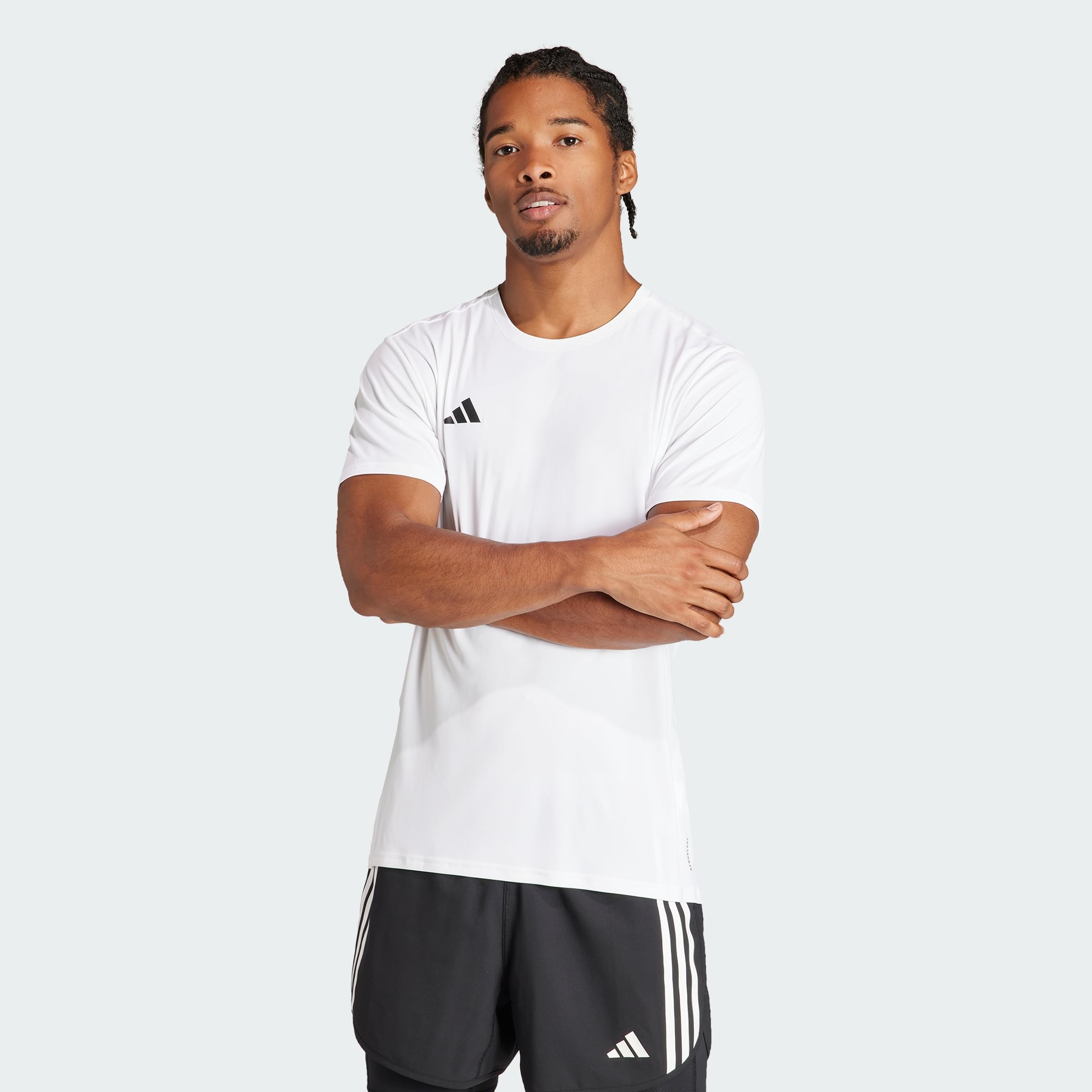 adidas Men's Adizero Essentials Aeroready Running Shirt, White, M