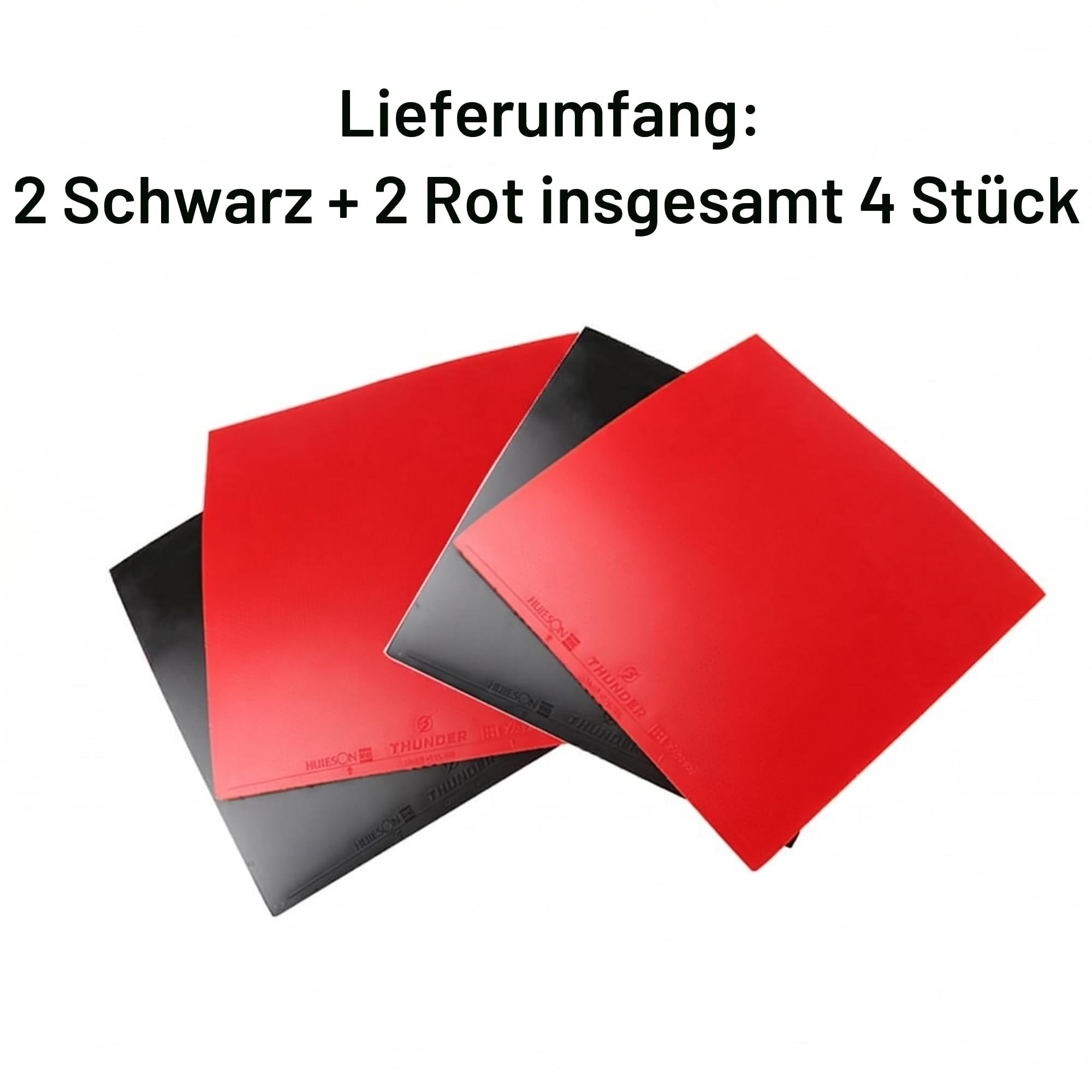 4 Stück Tischtennisschläger Ersatzbelag, Ping Pong Gummi, Tischtennis Gummi, Pingpong Schläger Ersatzgummi, Tischtennisschläger Ersatzgummi, für Austausch alter und beschädigter Tischtennis Gummipads