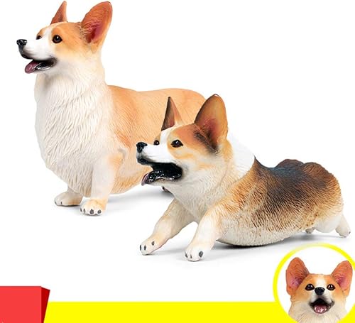 Miniatura 6 de Figura de perro corgi galés, escultura de animales de granja, figuras de acción en miniatura, modelo de cachorro, decoración de pastel para plantas