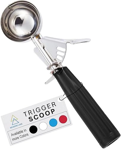 Vista 30 de Meadow Lane Cuchara de gatillo, tamaño #24 (2 pulgadas de diámetro), capacidad de 2.7 cucharadas, acero inoxidable, control de porciones, cuchara