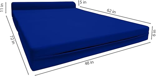 Miniatura 210 de Sofá cama plegable color gris de espuma, 6 pulgadas. Grosor x 32 pulgadas, ancho x 70 pulgadas. Cama de Invitados, cama plegable con espuma de alta