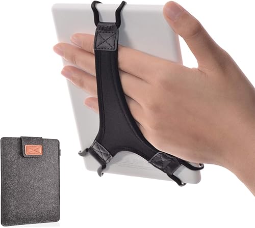 TFY Bolsa protectora de transporte (gris oscuro), además de soporte para correa de mano para tabletas y lectores electrónicos de 6 pulgadas,