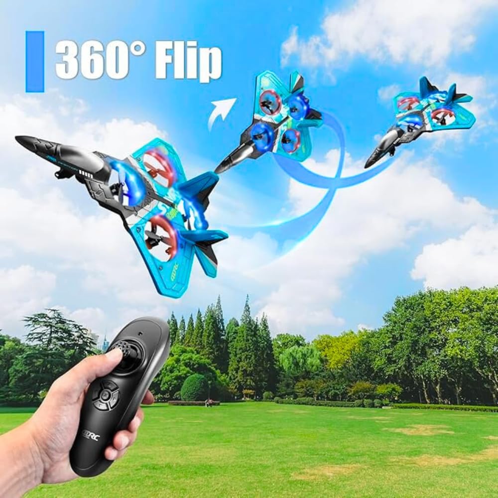 Dron Raptor F22 figurki 360° zdalnie sterowany samolot RC 2,4G | Kontroler ruchu pionowy start | 4 śmigła Quadcopter Summer Toy Freestyle