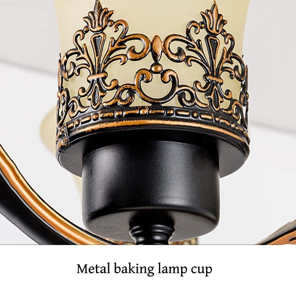 Wandlampe American Country Wohnzimmer Schlafzimmer Retro Wandleuchte Umgedreht Schlafzimmer Nacht Leselampe Vintage Muster Glas Hotelkorridor Eingebettete Wandleuchte Einzel-/Doppelkopf-Wandlaterne