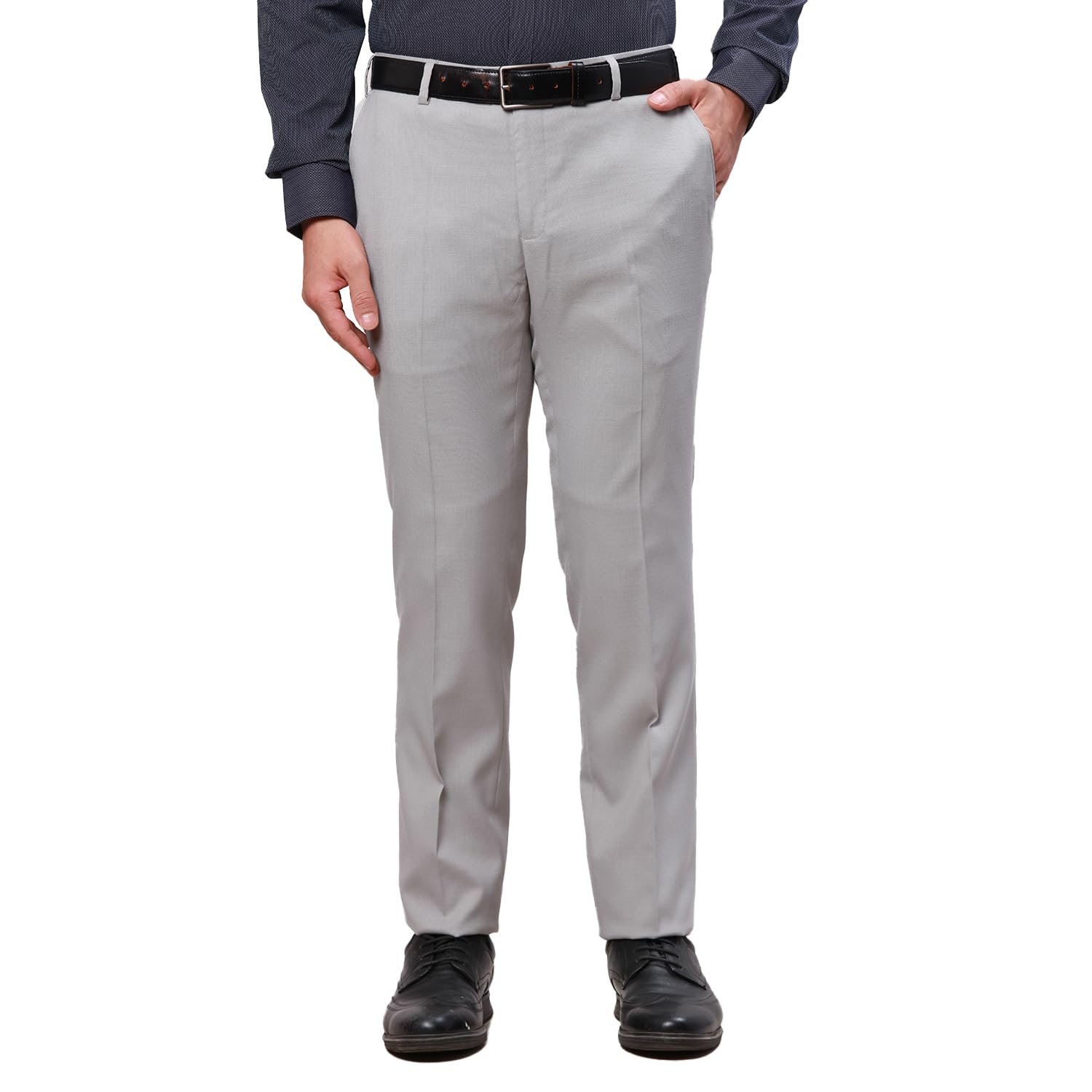 raymond Men's Slim Fit Structure Pattern Polyester Blend Pleated Formal Trouser-picture-18