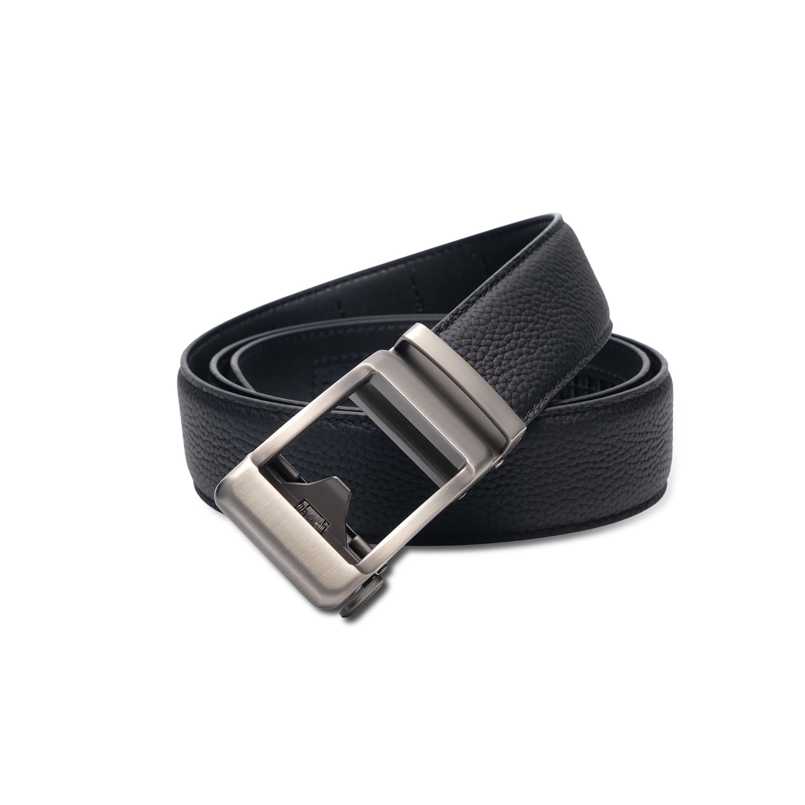 FEFLO Cintura Uomo, Cintura Pelle con Fibbia Automatica cricchétto, Larghezza 35 mm,Taglia Regolata, Adatto per abbigliamento da lavoro e casual
