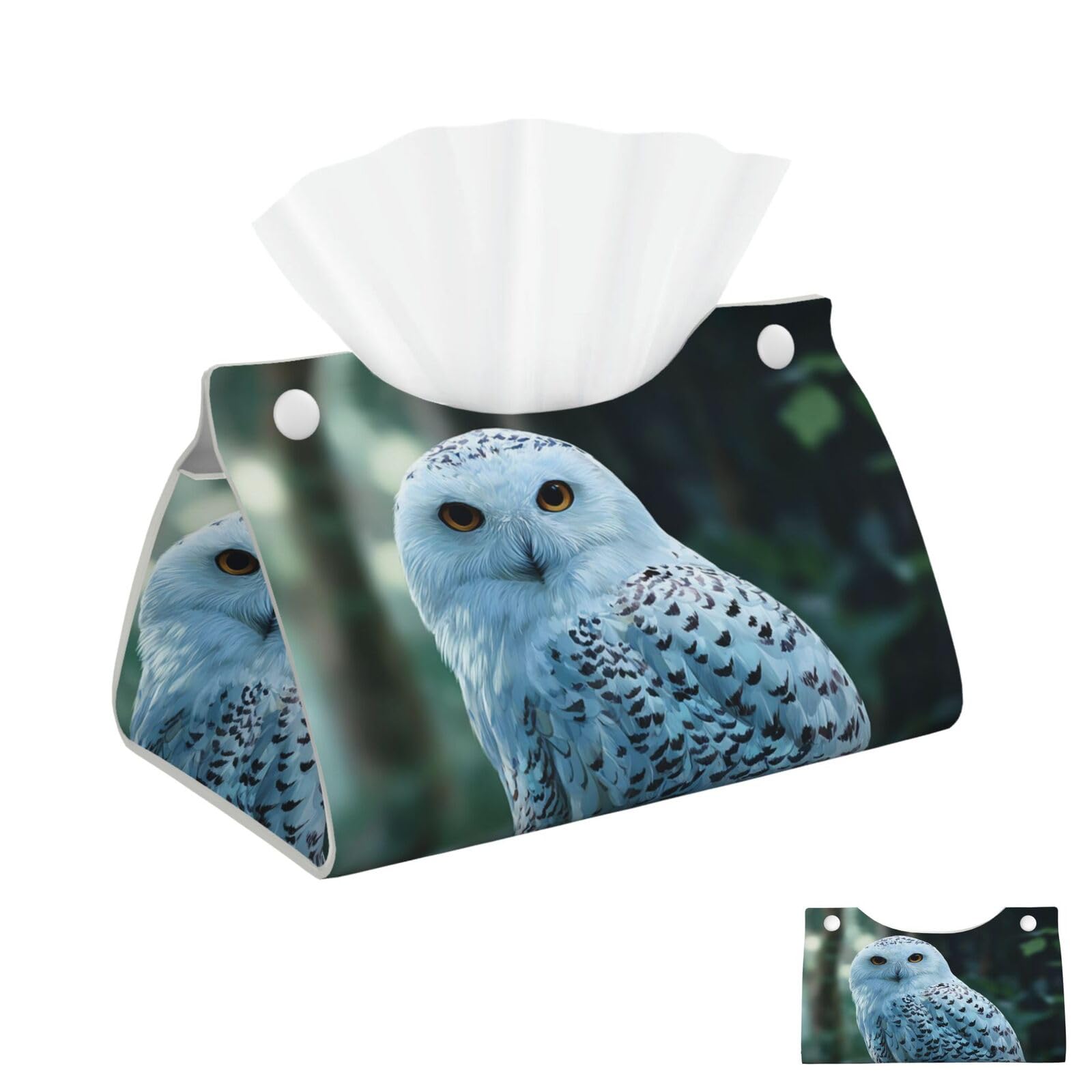 Arctic Owl Tissue Box Cover Square Cube Boxes