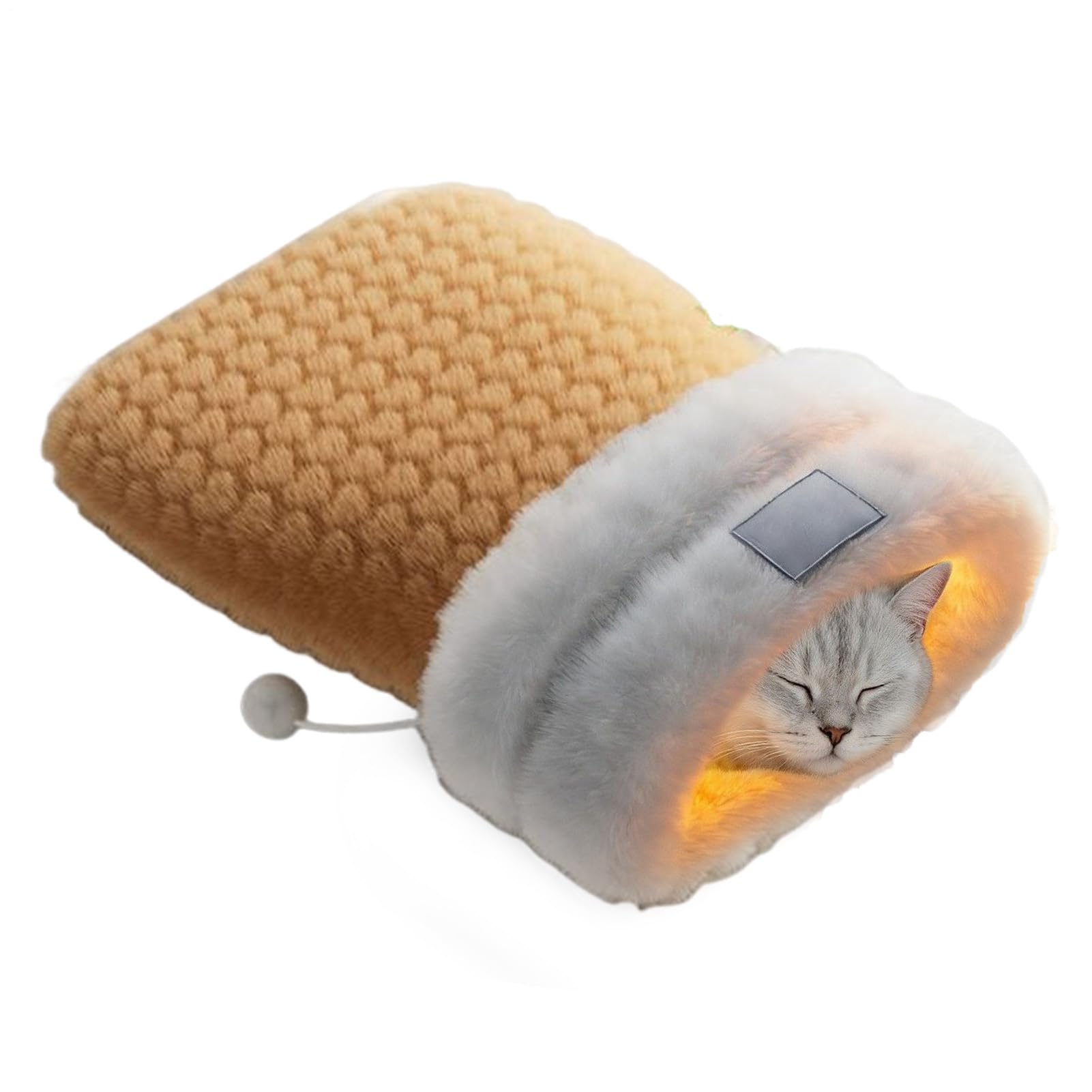Cave pour chat lit en peluche cadeau parfait pour Noël et Halloween
