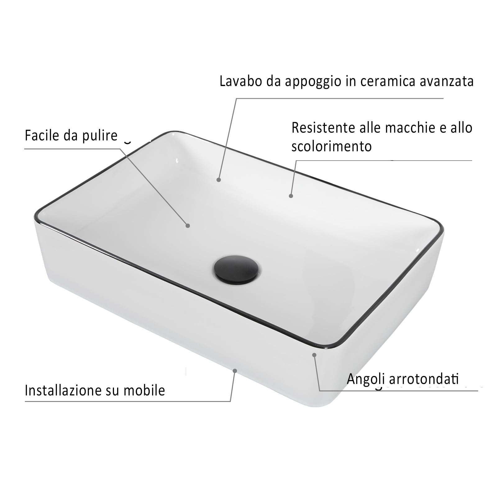 YU YUSING Set di Mobili da Bagno con Lavabo, Specchio, Portasciugamani, Arredo Bagno Completo, Mobile Lavandino Bagni da 71cm, Mensola Doccia 3 Ripiani, 2 Ripiani Muro, Set Rubinetti, Bianco