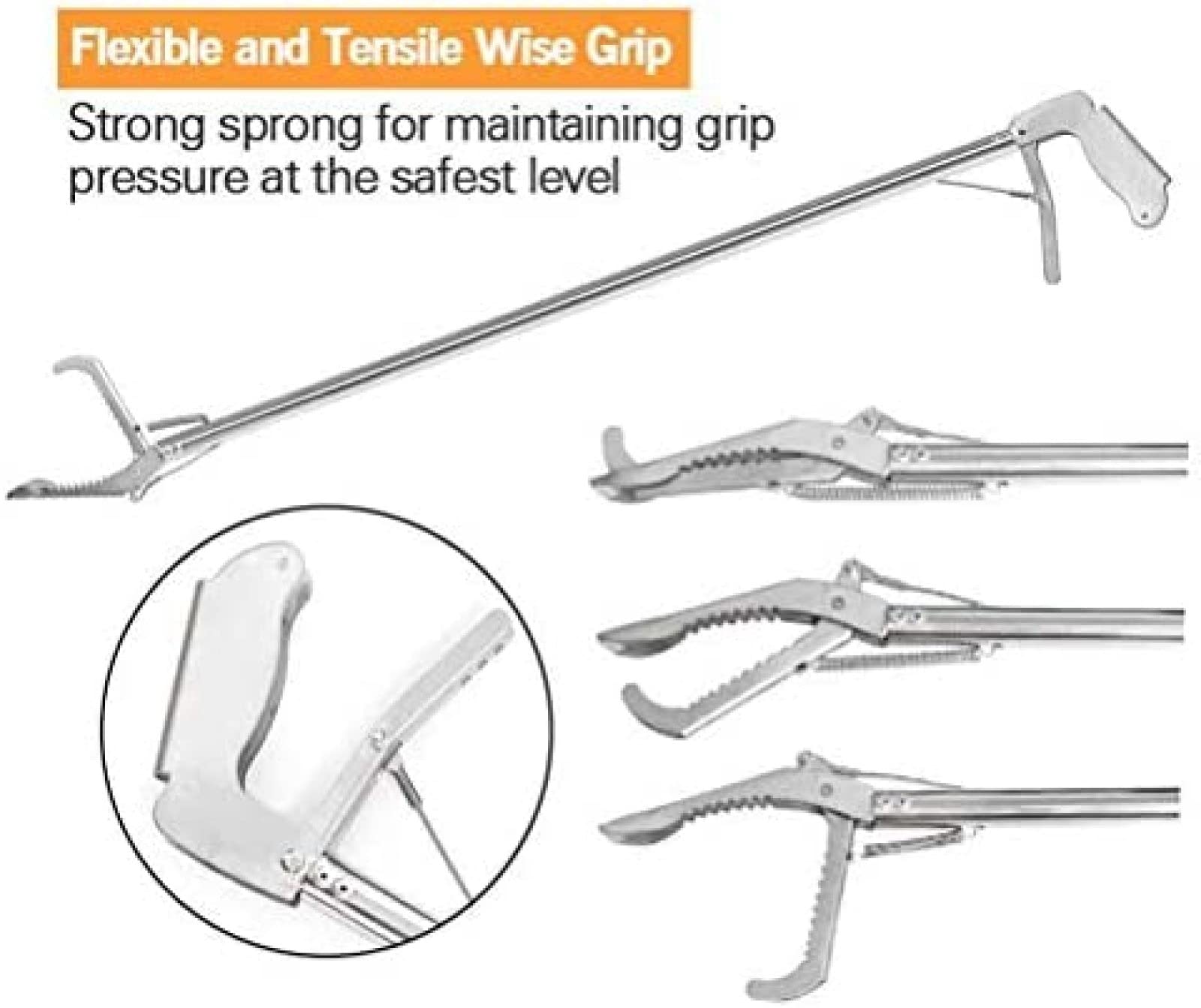 Łapacz węży, chwytak gadów narzędzie do chwytania szerokich szczęk obsługa szczypce do węży chwytak grzechotka wąż Heavy Duty, 75cm