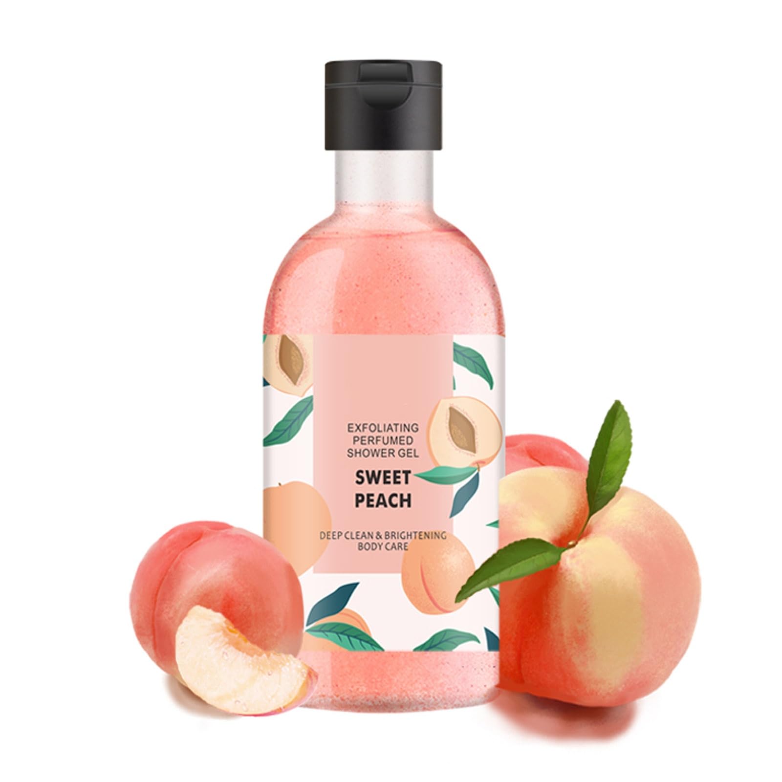 Peach Exfoliating Shower Gel Body Wash Moisturizing Body Soap Natural Cleansing Nourishing Body Care Gentle Exfoliating Smooth Skin