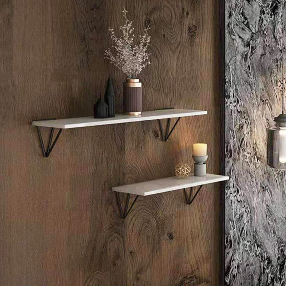 4PCS Hairpin Shelf Brackets Triangolo Scaffalature Supporto Industriale Galleggiante Parete Detive Staffe Per Mensole Nero Bianco d Per Soggiorno Camera Da Letto Cucina