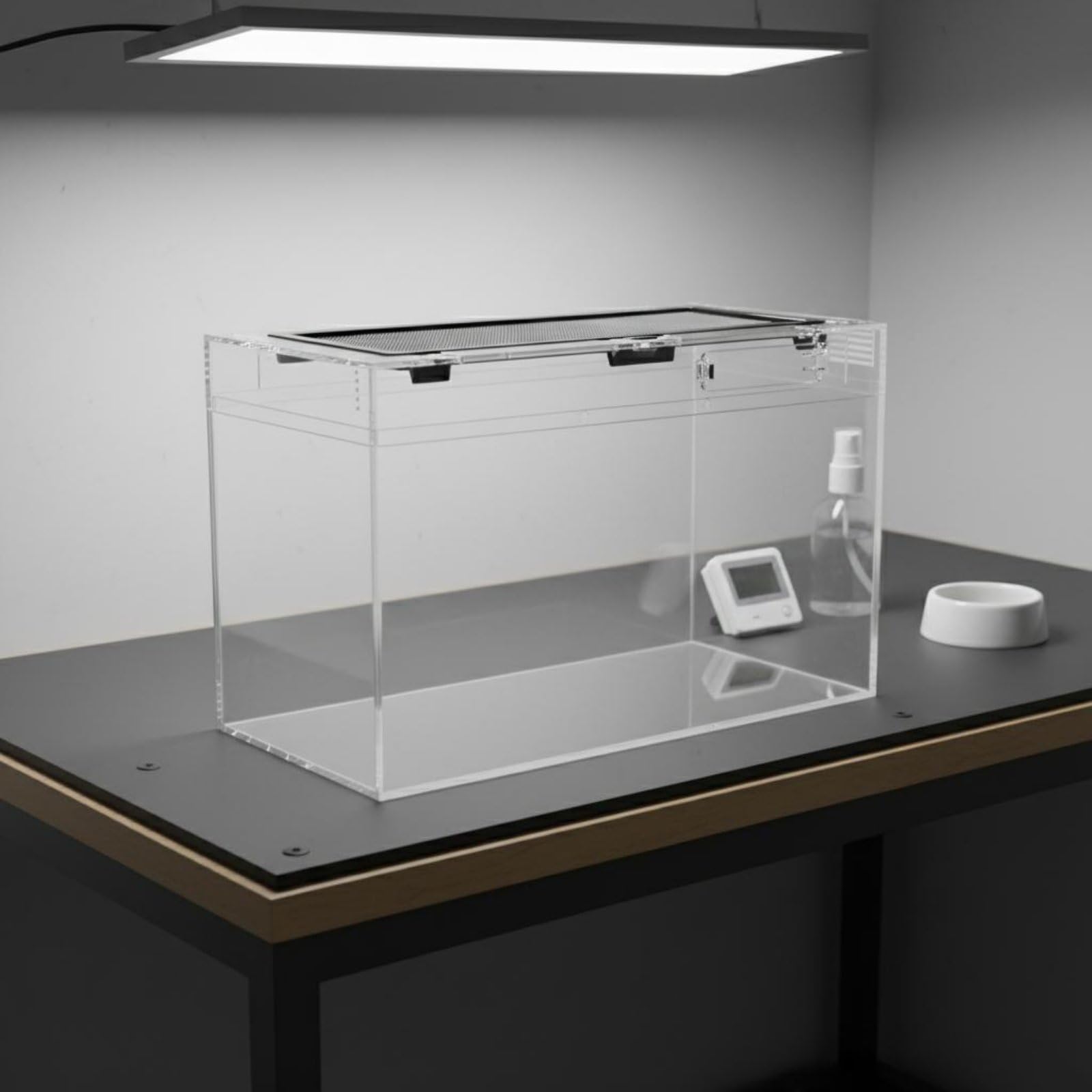Reptile Terrarium Terrario para Reptiles Acuario Vivario Habitáculo con Visibilidad Panorámica de 360 Grados Tapa de, Acuario De Cría Integrado Sin Mascotas