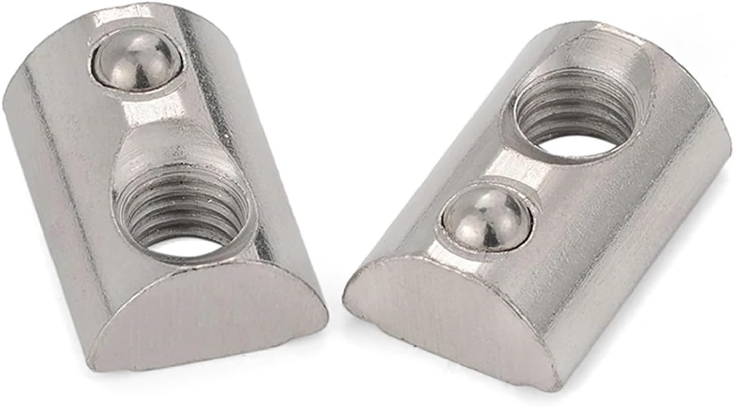 StainlessThread T- Slot Nuts Pack of 20 T-Slot Roll-in Spring T-Nut with Ball for M3-M8 2020-4545 Aluminum Extrusion(30-M4)